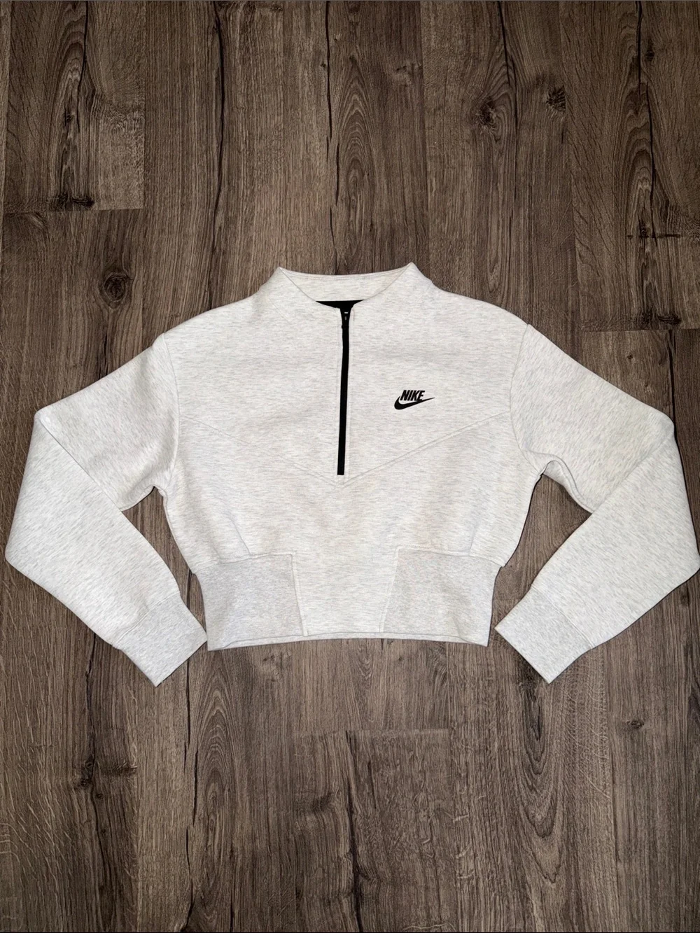 WOMENS NIKE TECH FLEECE CROPPED HALF-ZIP TOP